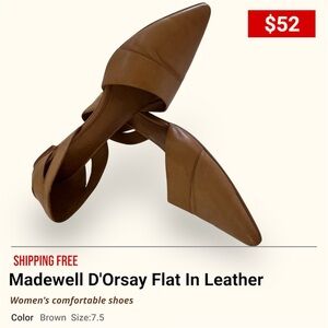 Madewell Brown Leather D'Orsay Flats